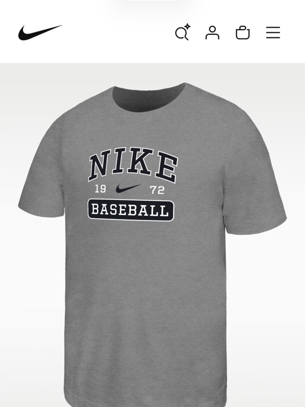 Nike Gray Graphic Baseball Tee